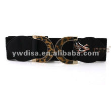 Fashion Look 6cm Black PU Elastic Leopard Metal Bukle Woman Belts With Factory Price BC2233-1